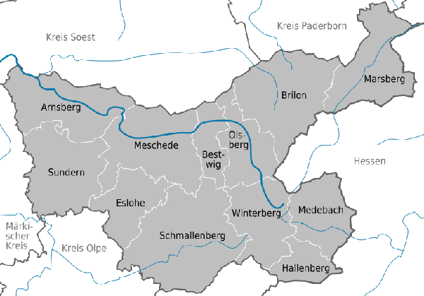 PLZ Karte Hochsauerlandkreis