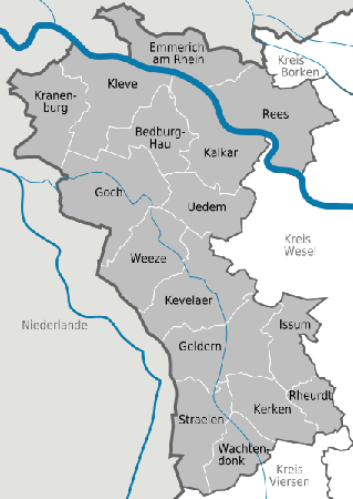 PLZ Karte Kreis Kleve